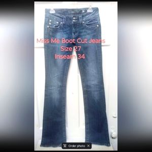 Miss Me Women's Boot Cut Blue Jeans Size 27 Inseam 34 #MMJ06